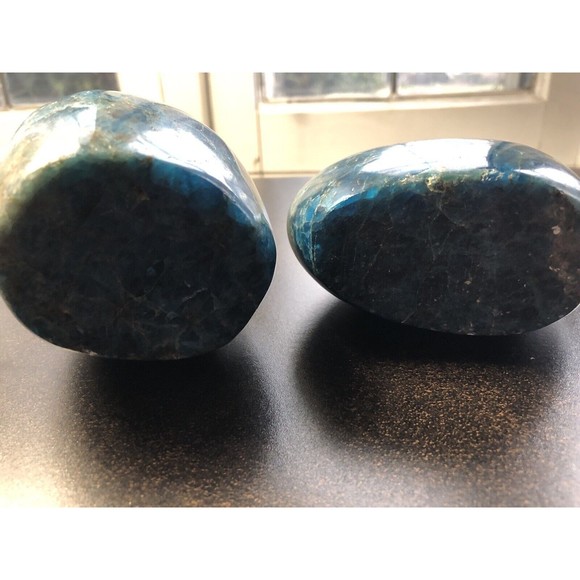 Blue APATITE Polished Crystal Freeform Set Standup - Madagascar Bluestones - Picture 16 of 16